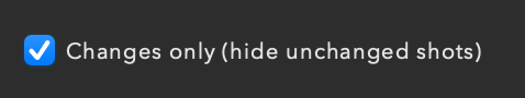 Changes only checkbox and Sort dropdown