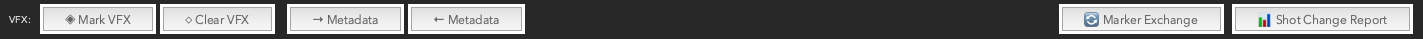 VFX toolbar row — Mark VFX, Clear VFX, and the two Metadata buttons