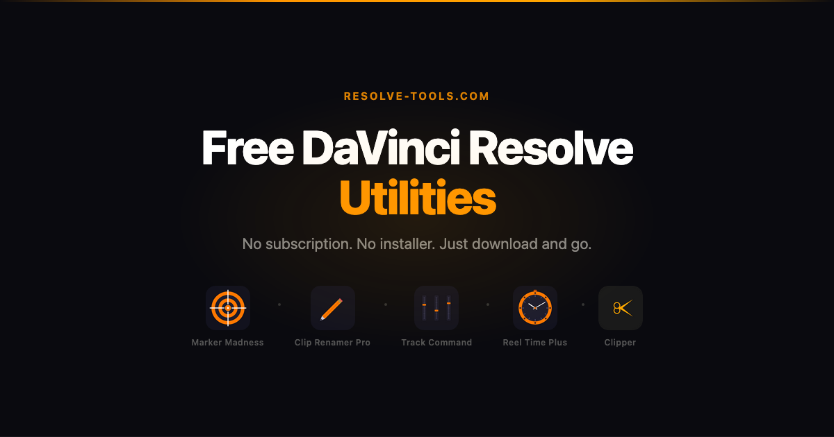resolve-tools.com — Free DaVinci Resolve Scripts & Utilities