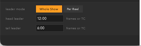 Film leader head and tail duration fields