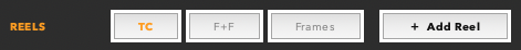 TC, F+F, and Frames view toggle buttons