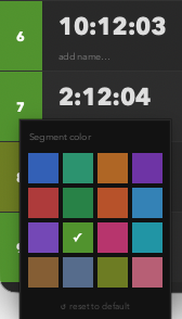 Segment color picker popup